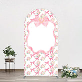 Lofaris Fairy Pink Bow Tie Floral Birthday Arch Backdrop